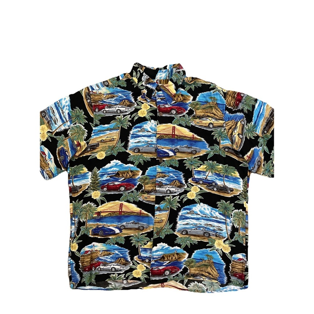 VTG RARE Reyn Spooner Vintage Classic‎ Car Hawaiian Shirt Large